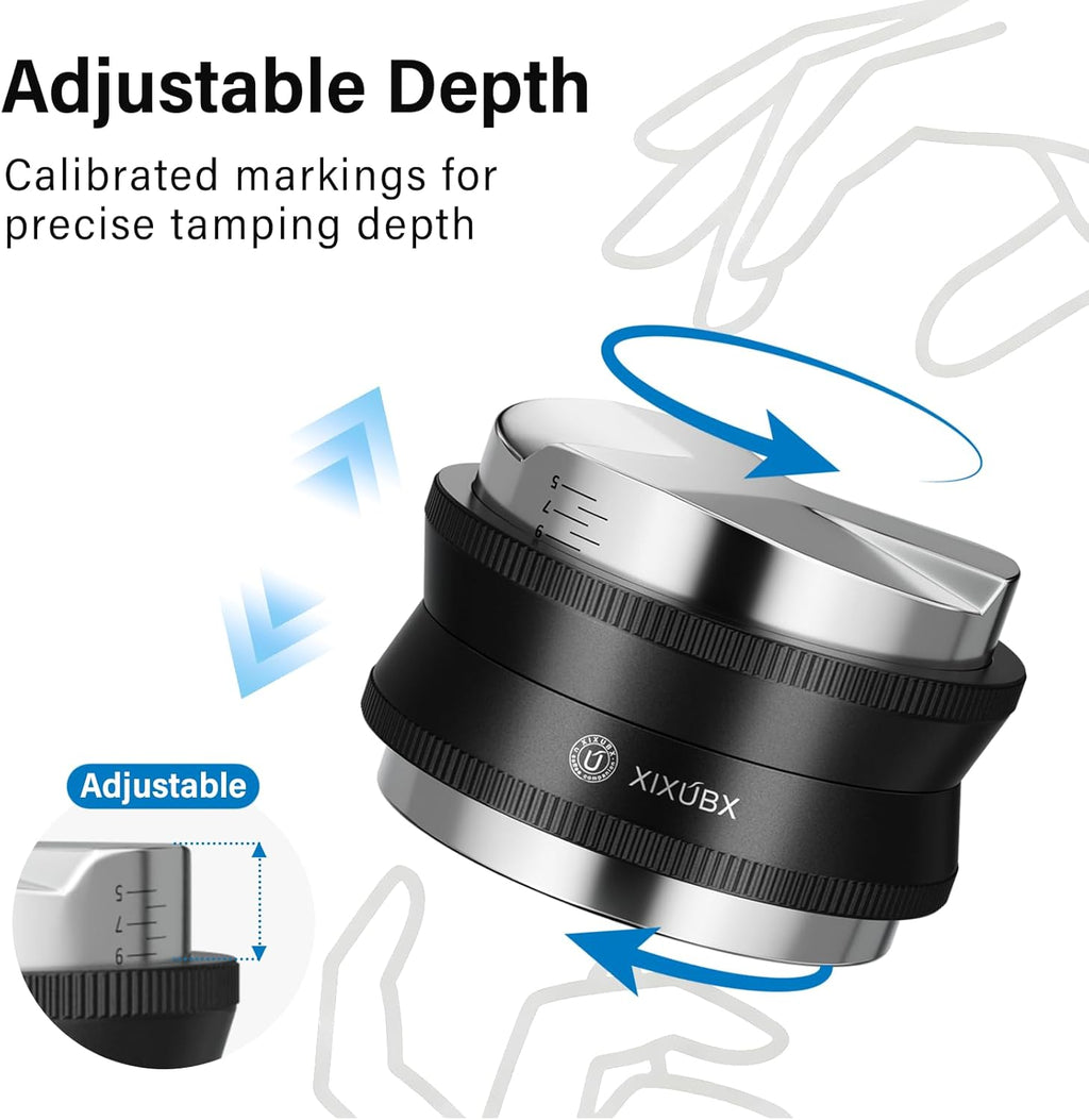 58mm Espresso Tamper, Coffee Distributor and Tamper 304 Stainless Steel Espresso Hand Tamper,&nbsp;