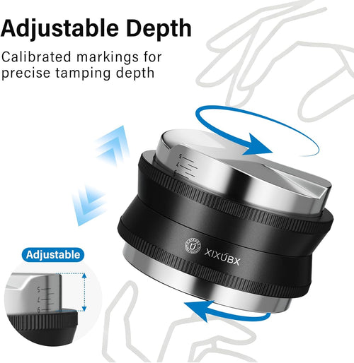 58mm Espresso Tamper, Coffee Distributor and Tamper 304 Stainless Steel Espresso Hand Tamper,&nbsp;