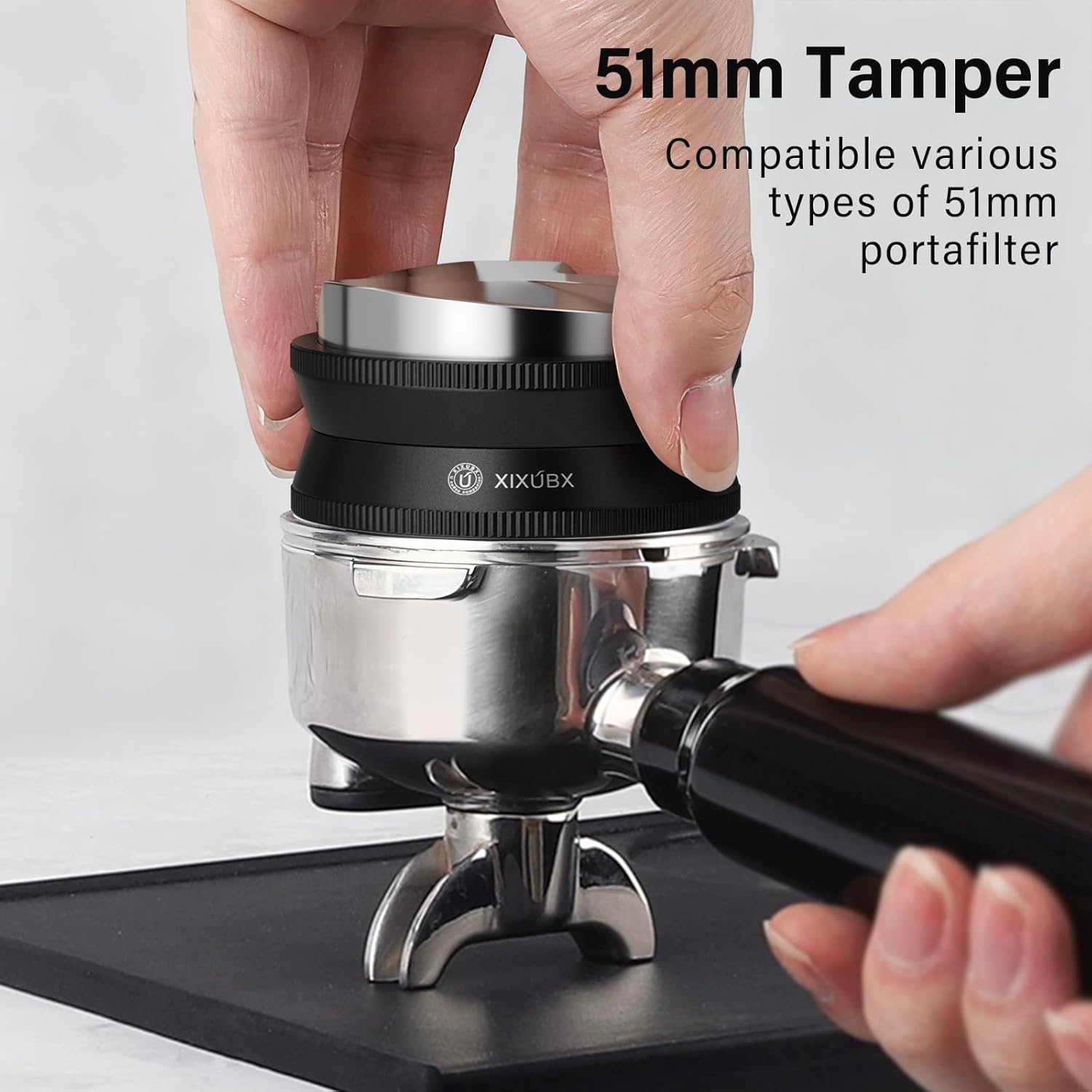 58mm Espresso Tamper, Coffee Distributor and Tamper 304 Stainless Steel Espresso Hand Tamper,&nbsp;