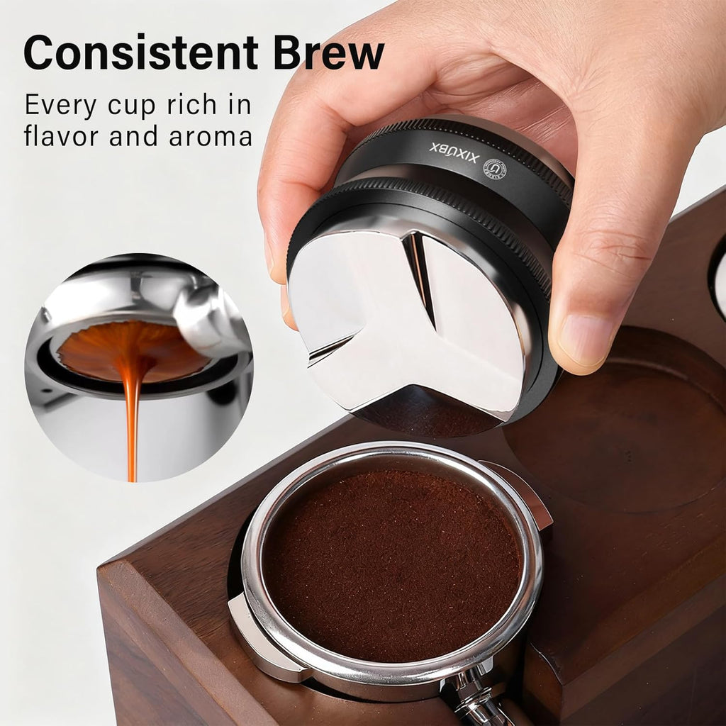 58mm Espresso Tamper, Coffee Distributor and Tamper 304 Stainless Steel Espresso Hand Tamper,&nbsp;