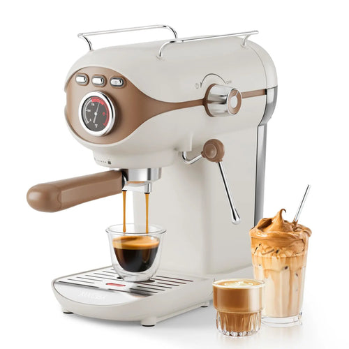 XIXUBX® 20Bar Espresso Machine with Frother and Removable Water Tank-White