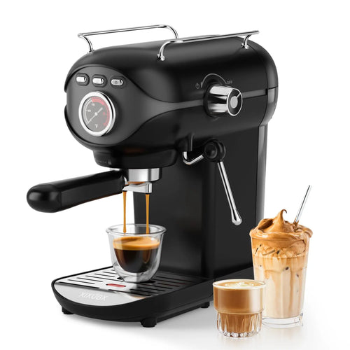 XIXUBX® 20Bar Espresso Machine with Frother and Removable Water Tank-Black