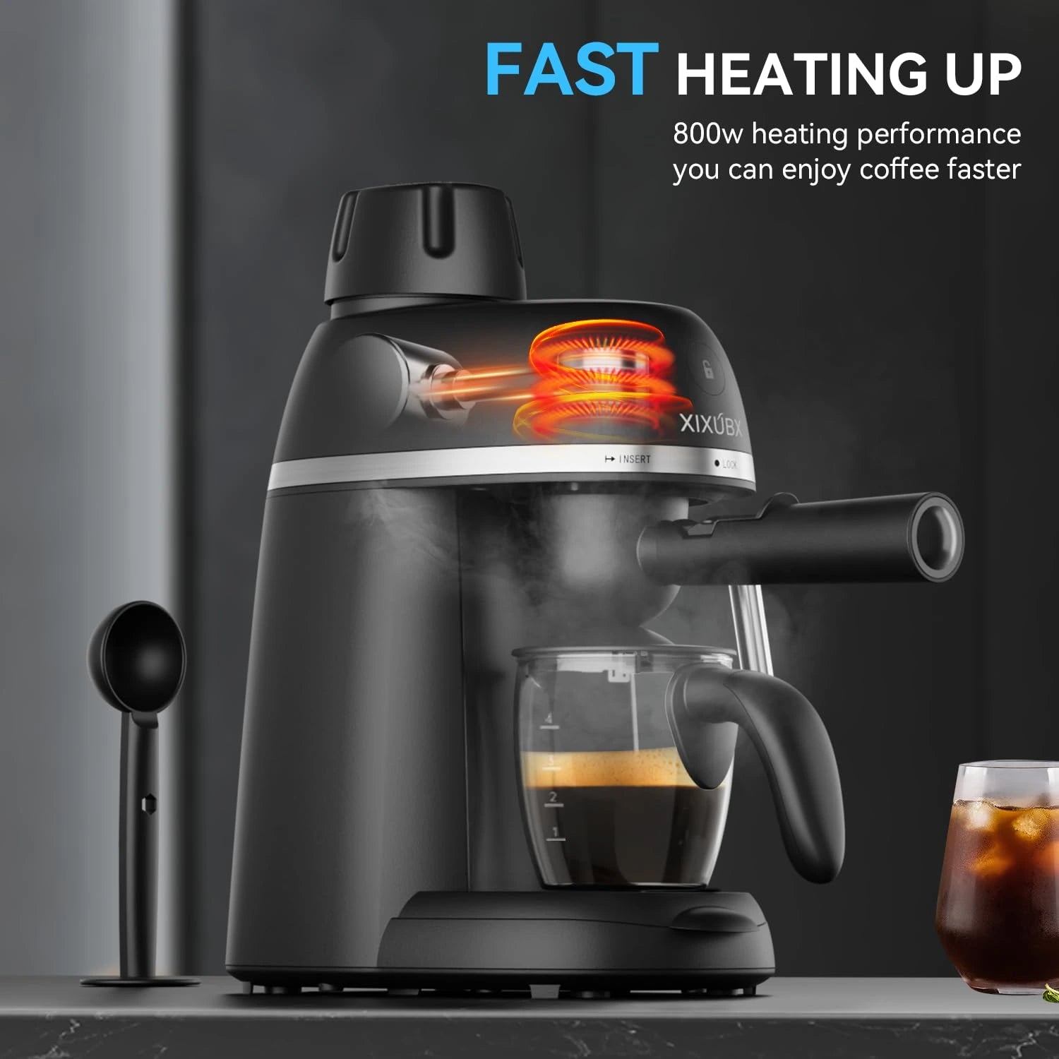 XIXUBX® 3.5Bar Coffee Machine with Steam Wand & Safety Lock