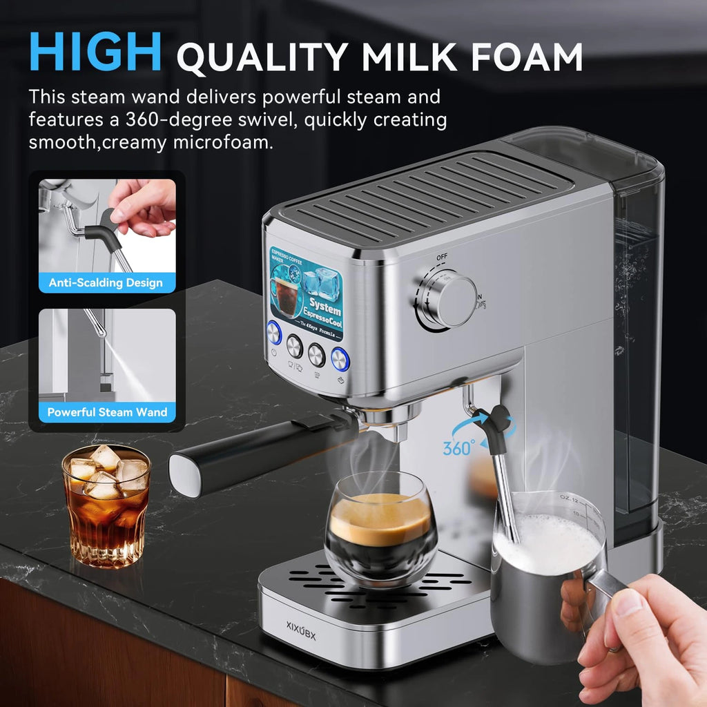 XIXUBX® 20Bar Espresso Machine with Milk Frother & 42oz Water Tank