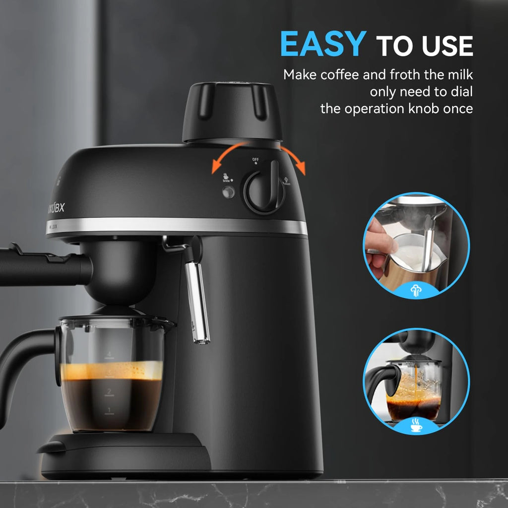 XIXUBX® 3.5Bar Coffee Machine with Steam Wand & Safety Lock