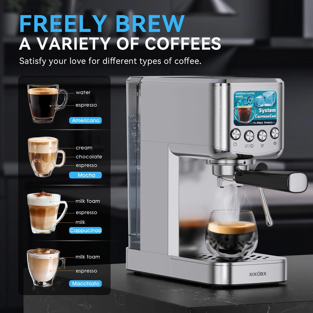 XIXUBX® 20Bar Espresso Machine with Milk Frother & 42oz Water Tank