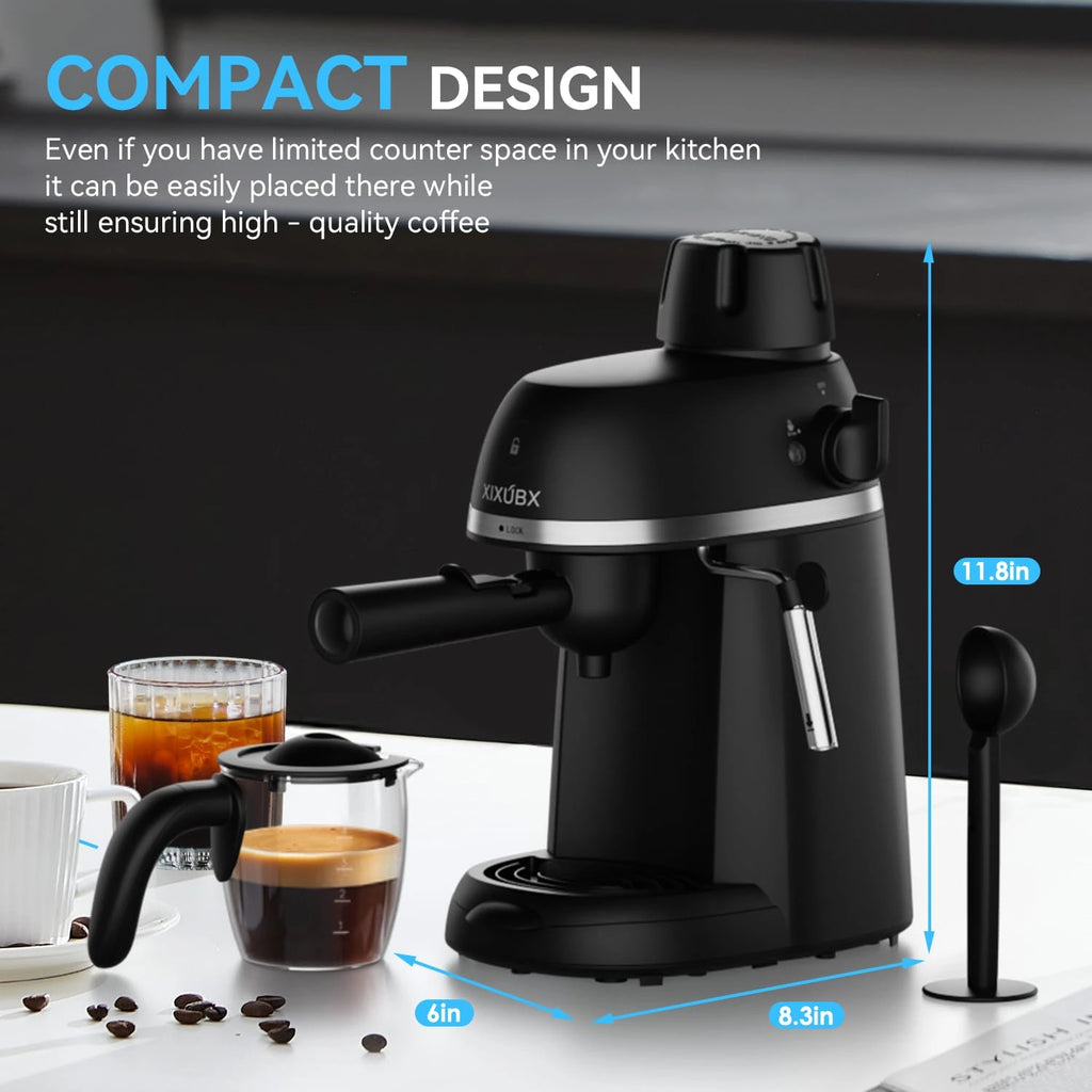 XIXUBX® 3.5Bar Coffee Machine with Steam Wand & Safety Lock