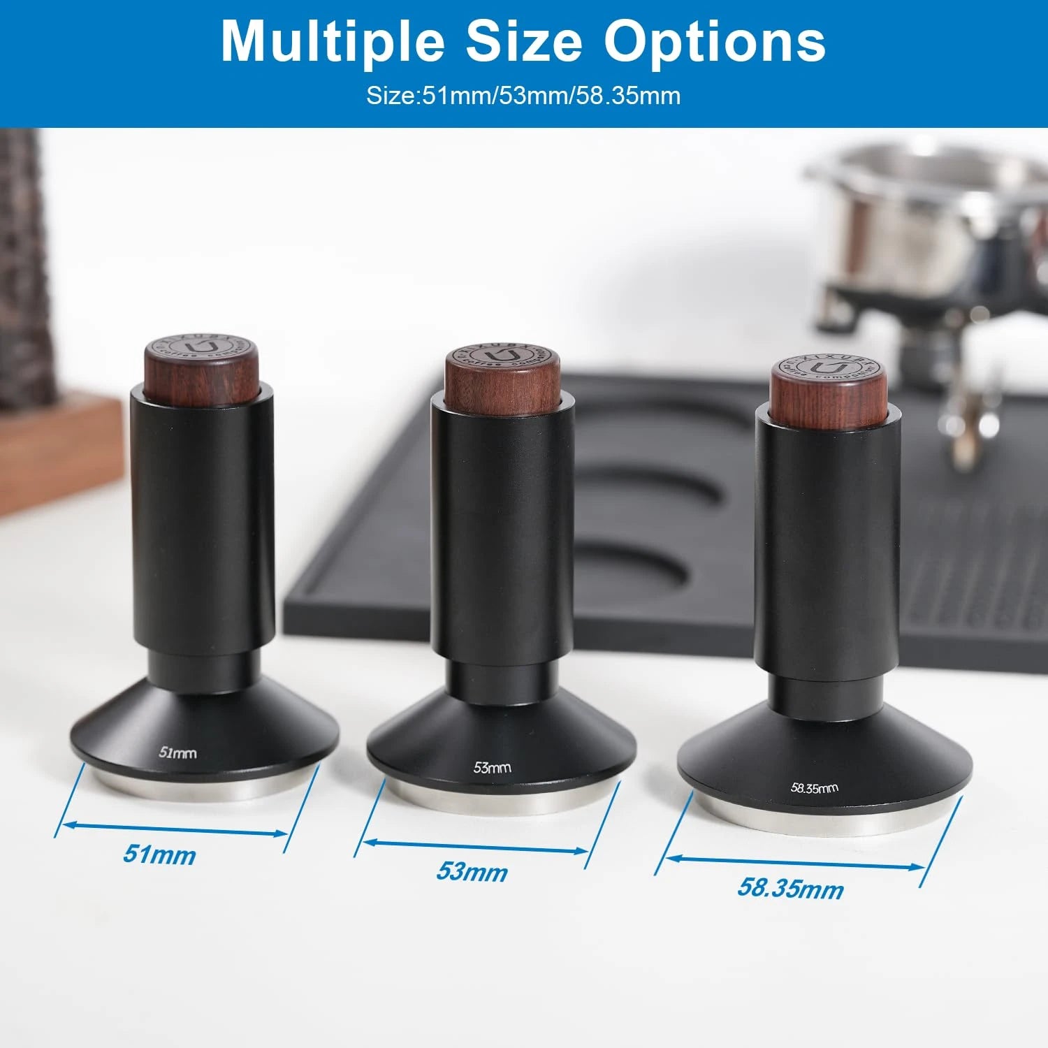 XIXUBX® 2-in-1 Espresso Tamper & Magnetic WDT Tool for 51mm Portafilte